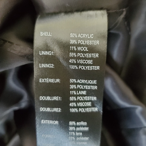 Karl Lagerfeld Wool Blended Stand-Collar Officer Coat Size Small - Picture 8 of 11